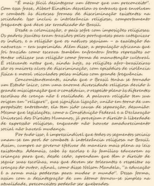 Redação manuscrita